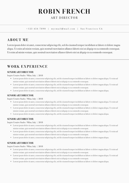 Palatino Resume CV — Curriculum Vitae template