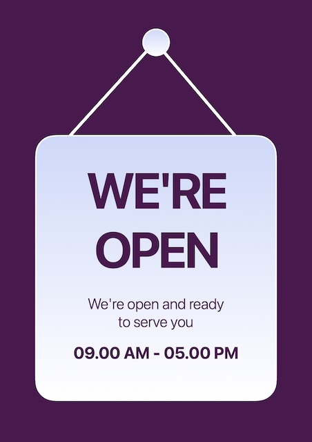 Open Hours Poster Flyer — Poster template